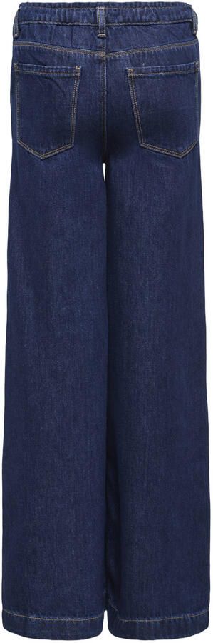 ONLY KIDS GIRL KOGCOMET wide leg jeans met strass-steentjes donkerblauw - Foto 3