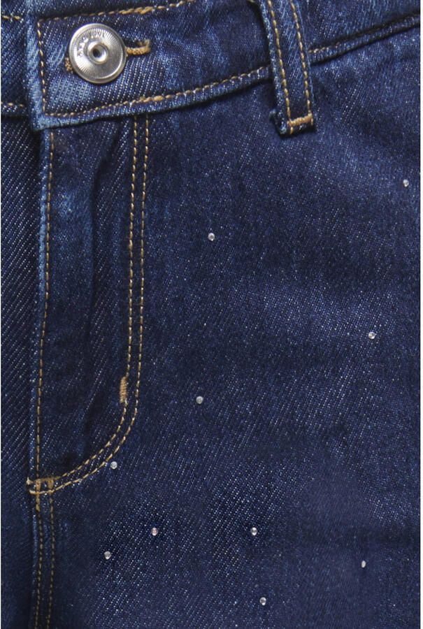 ONLY KIDS GIRL KOGCOMET wide leg jeans met strass-steentjes donkerblauw - Foto 2