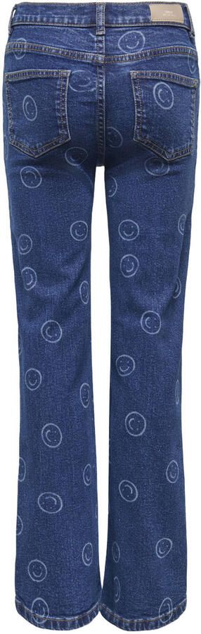 ONLY KIDS GIRL KOGJUICY regular waist wide leg jeans met print donkerblauw - Foto 2