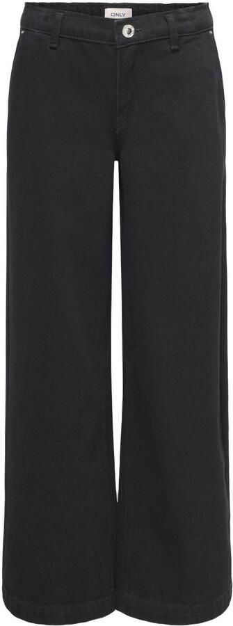 ONLY KIDS GIRL KOGSOMMET wide leg jeans black denim Zwart Effen