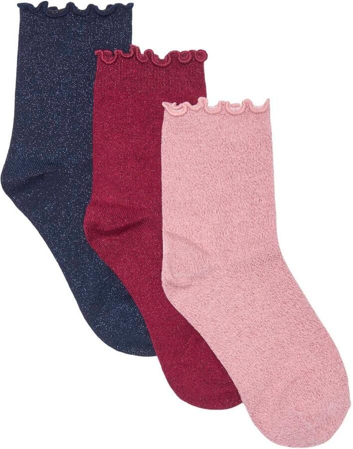 ONLY KIDS GIRL KOGWINTER sokken (set van 3) Roze Meisjes Polyester Effen