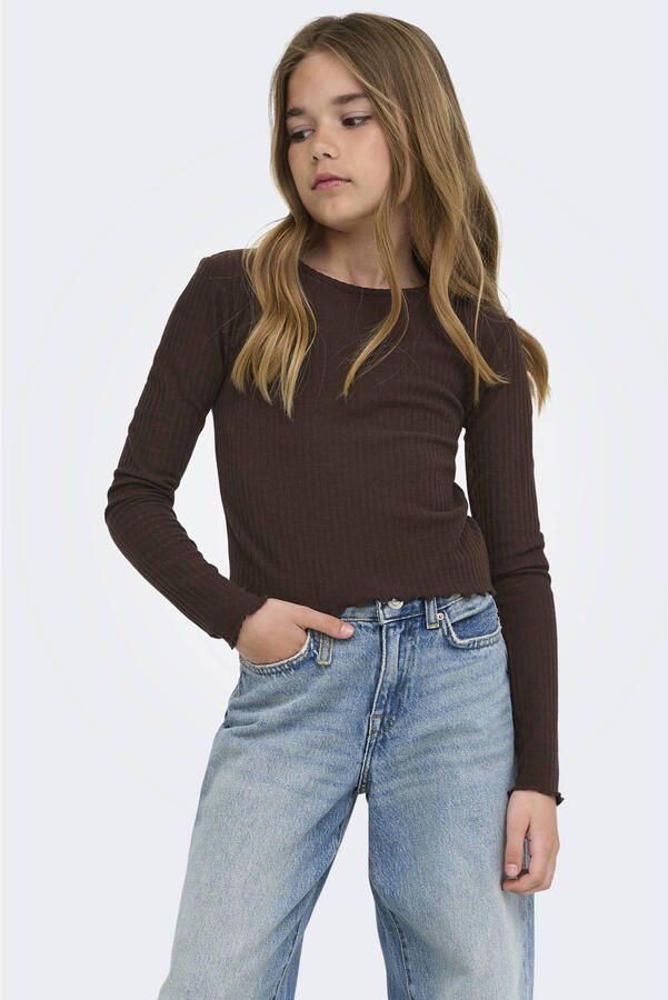 ONLY KIDS GIRL longsleeve chocoladebruin
