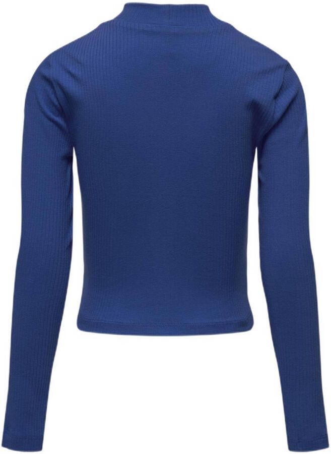 Only KIDS GIRL longsleeve KOGLINEA LIFE hardblauw Meisjes Stretchkatoen Opstaande kraag 122 128