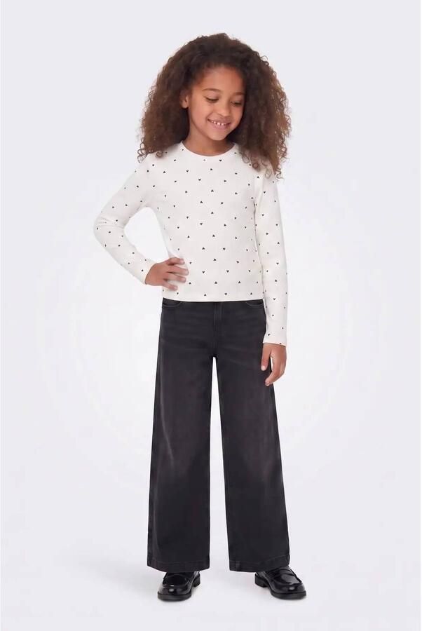 ONLY KIDS GIRL longsleeve met hartjes wit Meisjes Stretchkatoen Ronde hals - Foto 2