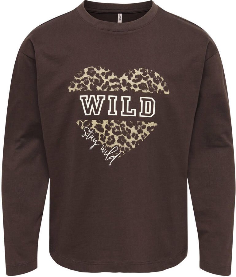ONLY KIDS GIRL longsleeve met print bruin