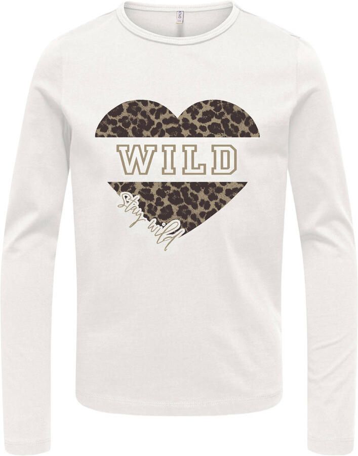 ONLY KIDS GIRL longsleeve met print ecru