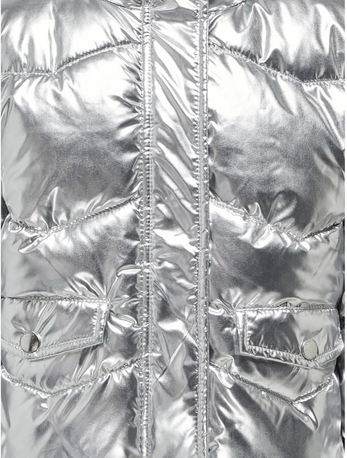 ONLY KIDS GIRL metallic gewatteerde winterjas KOGPEARL zilver metallic - Foto 2