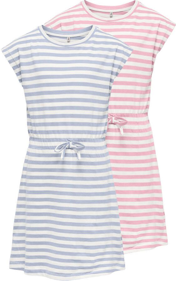 ONLY KIDS GIRL midi-jurk lichtblauw roze (set van 2)