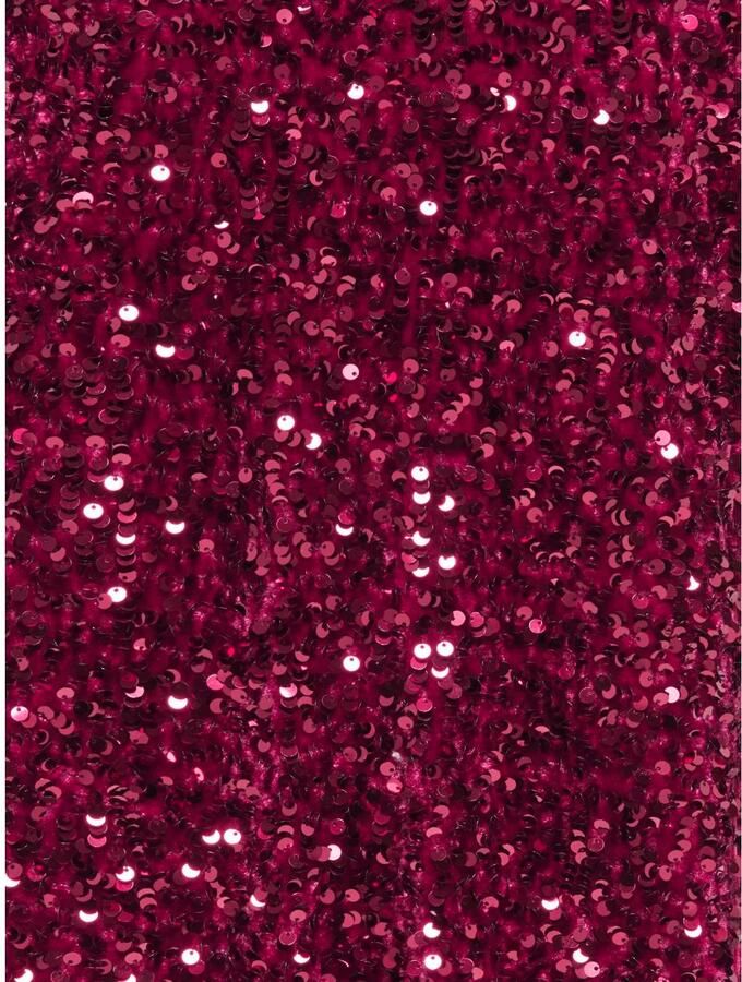 ONLY KIDS GIRL midi jurk met pailletten rood Meisjes Polyester Ronde hals - Foto 2