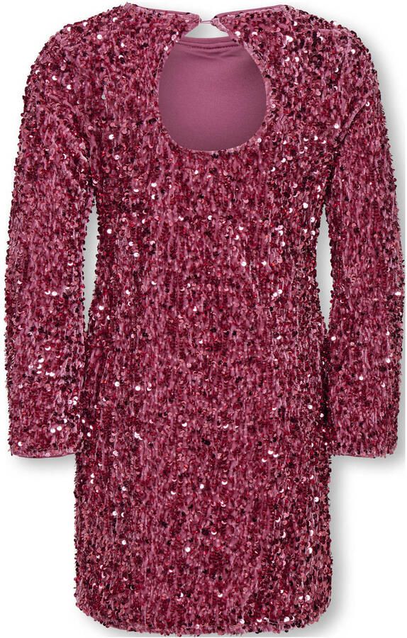 ONLY KIDS GIRL midi jurk met pailletten roze