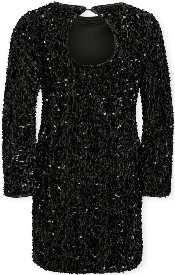 ONLY KIDS GIRL midi jurk met pailletten zwart - Foto 2
