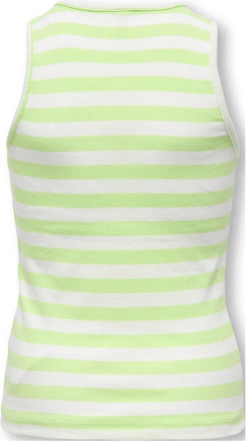 ONLY KIDS GIRL mouwloze top rib gebreid lichtgroen wit