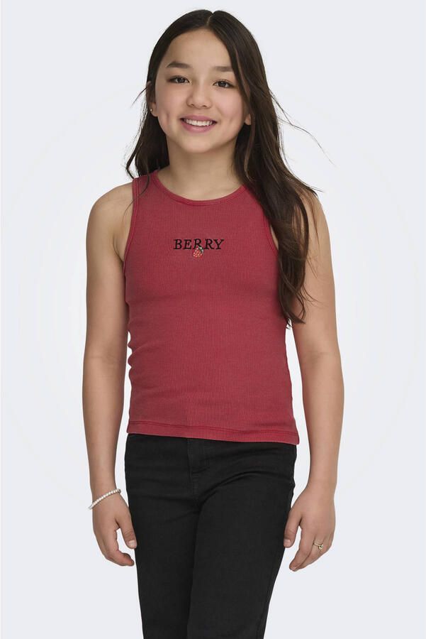 ONLY KIDS GIRL mouwloze top rood met textuur