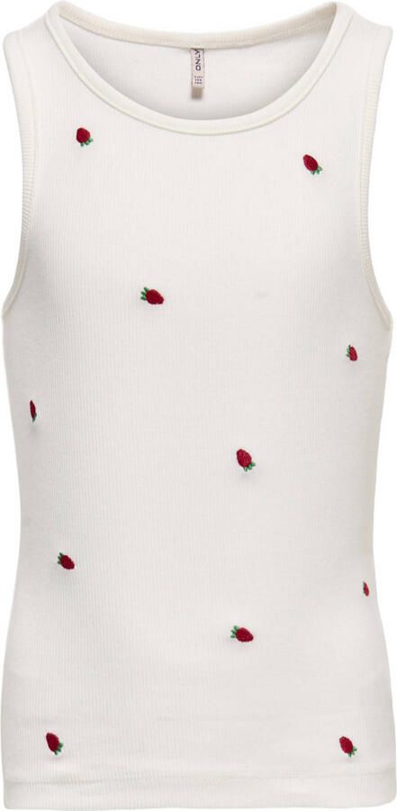 ONLY KIDS GIRL mouwloze top wit met textuur