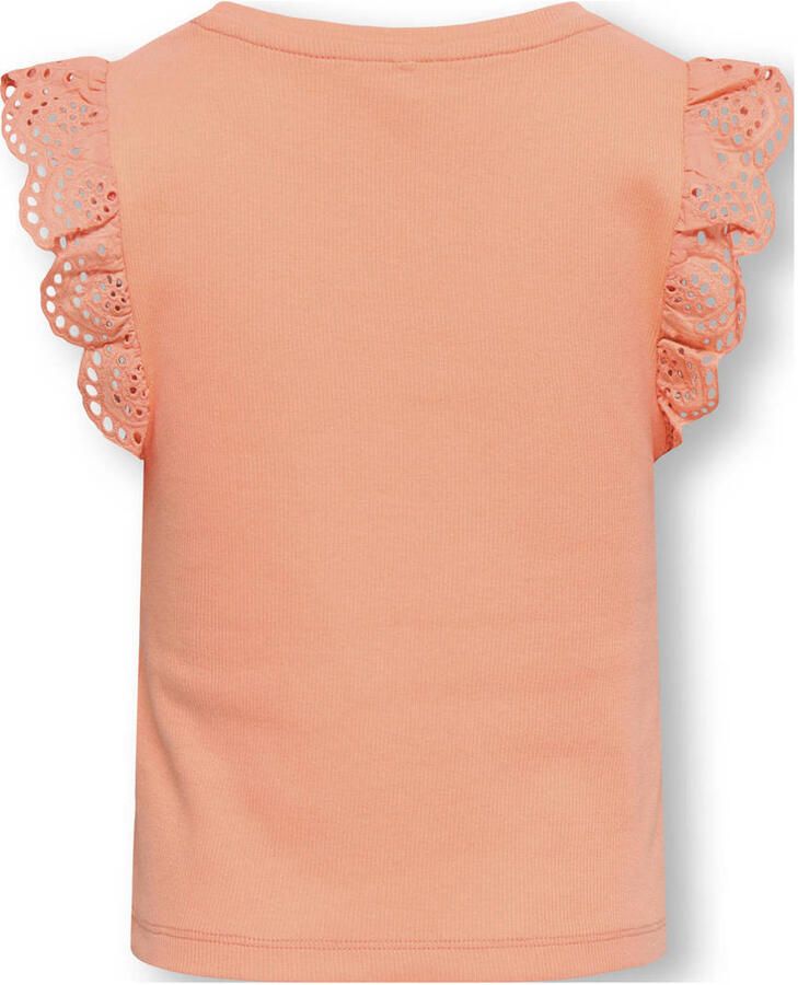 ONLY KIDS GIRL mouwloze top zalm broderie - Foto 3