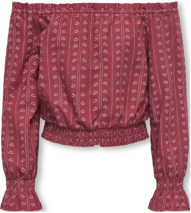 ONLY KIDS GIRL off shoulder top donkerrood