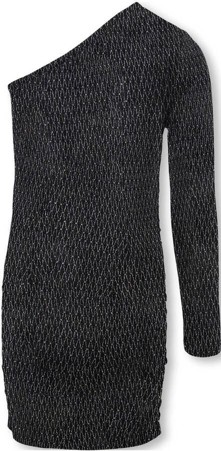 ONLY KIDS GIRL one shoulder jurk met glitters zwart zilver - Foto 3