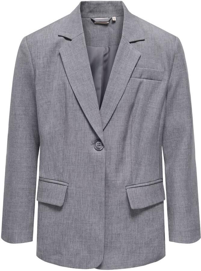 ONLY KIDS GIRL oversized blazer met backprint grijs Meisjes Polyester Reverskraag