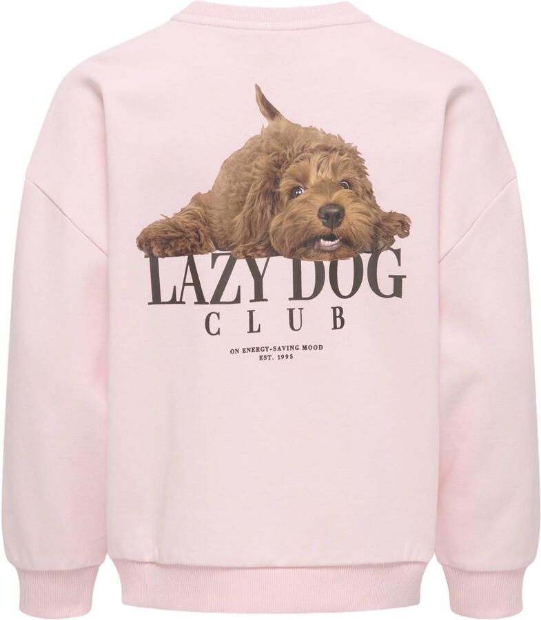 ONLY KIDS GIRL oversized gebreide sweater met backprint lichtroze - Foto 2