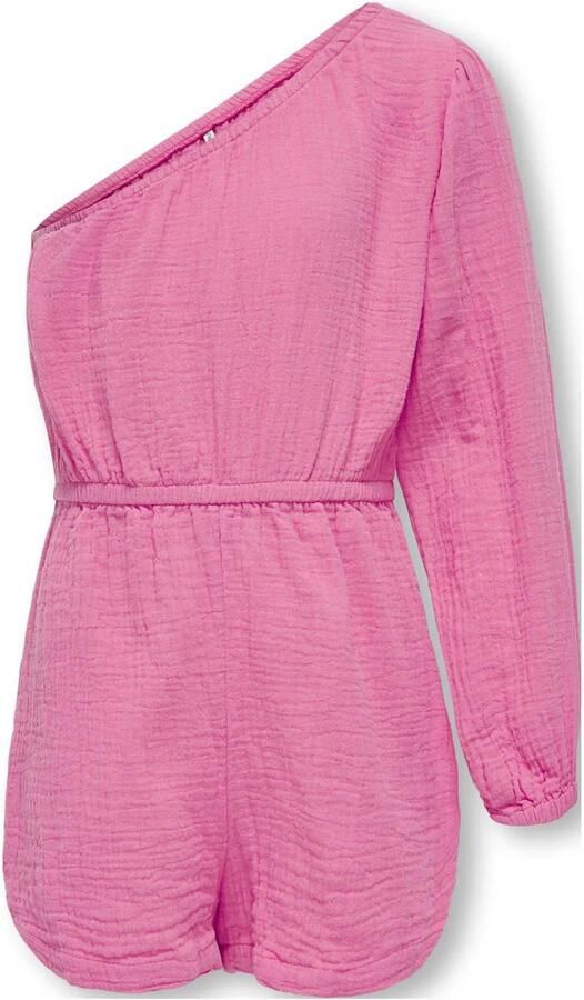 Only KIDS GIRL playsuit KOGTHYRA zoetroze Meisjes Katoen One shoulder Effen 134