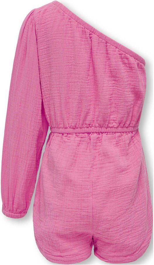 Only KIDS GIRL playsuit KOGTHYRA zoetroze Meisjes Katoen One shoulder Effen 134 - Foto 2