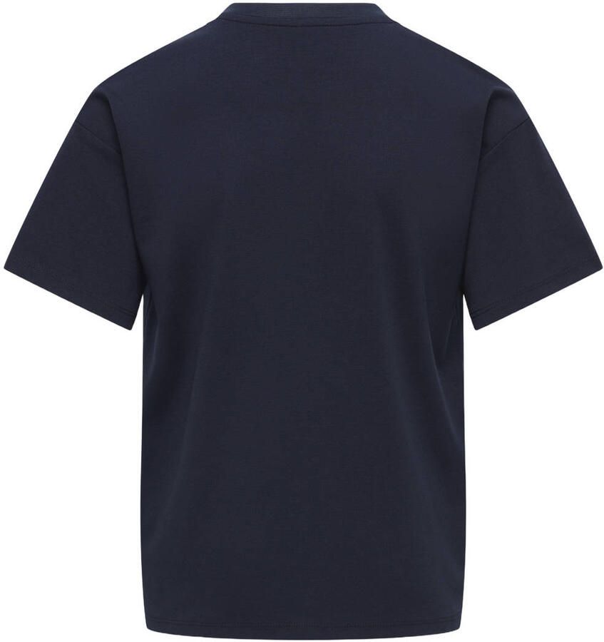 ONLY KIDS GIRL rechtvallend gebreide T-shirt met print donkerblauw - Foto 2