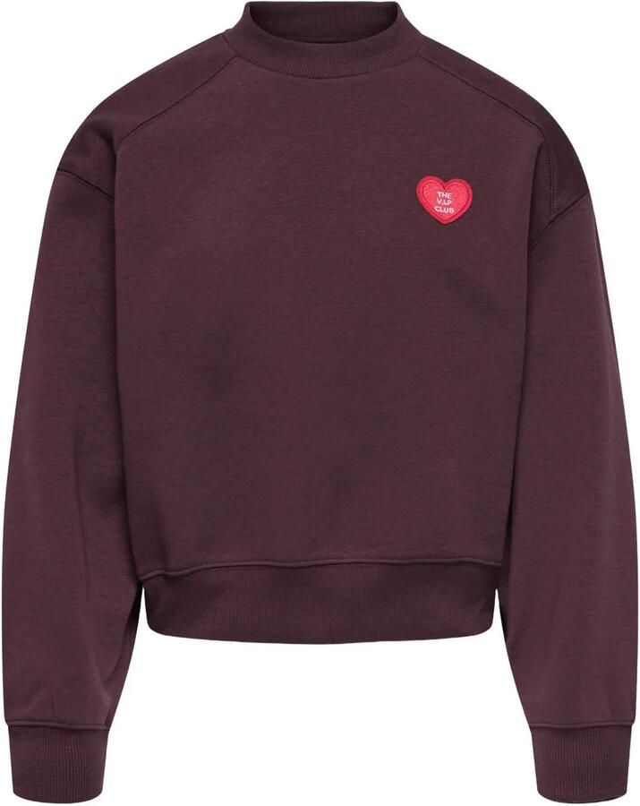 ONLY KIDS GIRL rechtvallende sweater donkerbruin