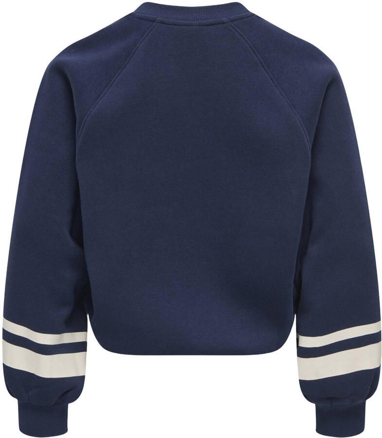 ONLY KIDS GIRL rechtvallende sweater met print donkerblauw - Foto 2