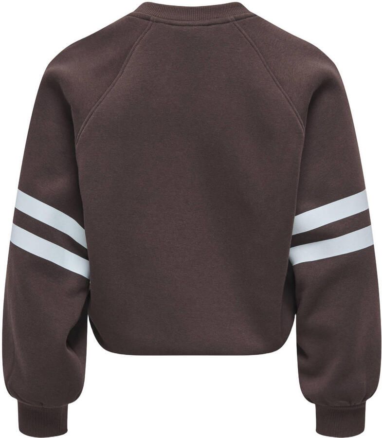 ONLY KIDS GIRL rechtvallende sweater met print donkerbruin - Foto 2