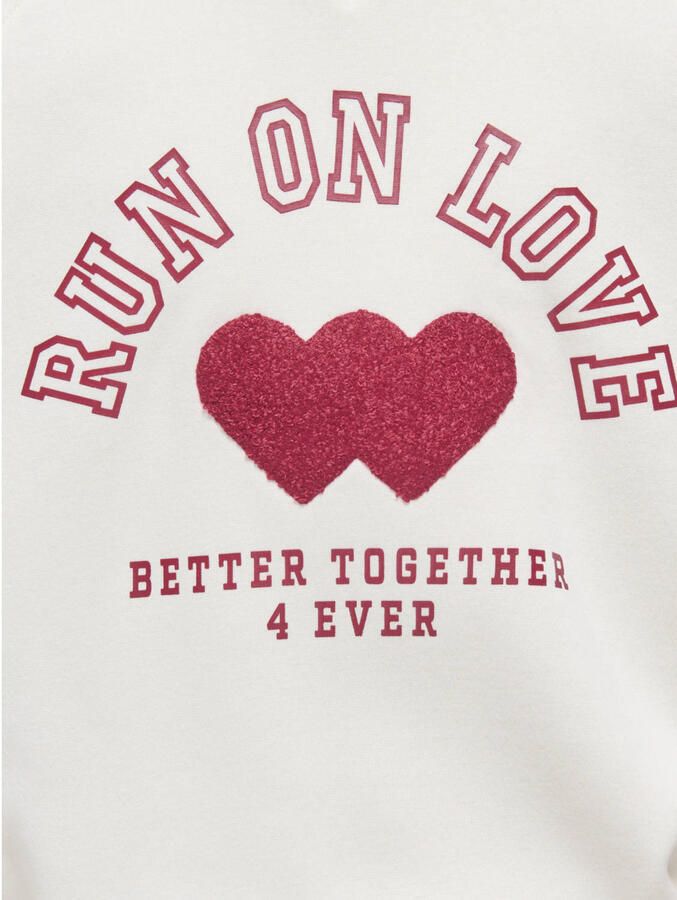 ONLY KIDS GIRL rechtvallende sweater met print ecru