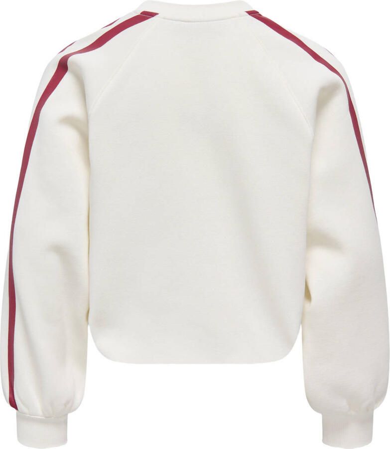ONLY KIDS GIRL rechtvallende sweater met print ecru - Foto 2