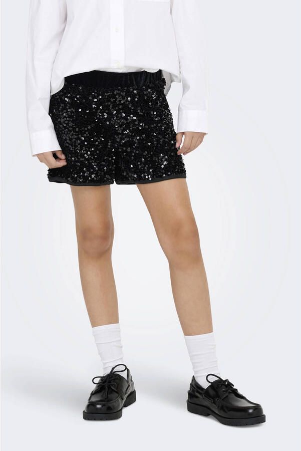 Only Regular fit short met pailletten model 'CONFIDENCE'
