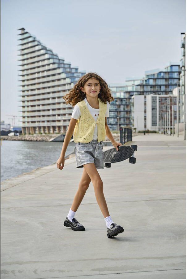ONLY KIDS GIRL regular fit denim short met coating grey denim - Foto 3