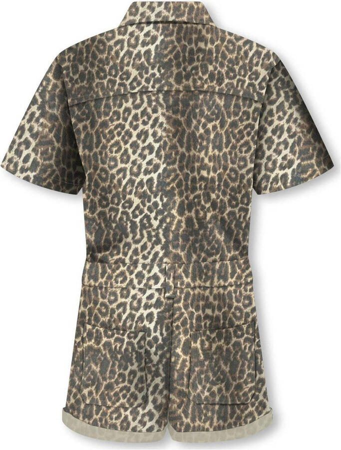 ONLY KIDS GIRL regular fit playsuit met panterprint bruin - Foto 2