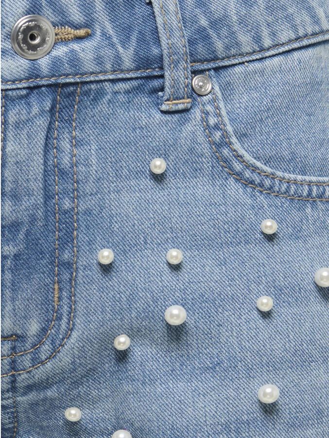 ONLY KIDS GIRL regular short met parels light blue denim - Foto 2