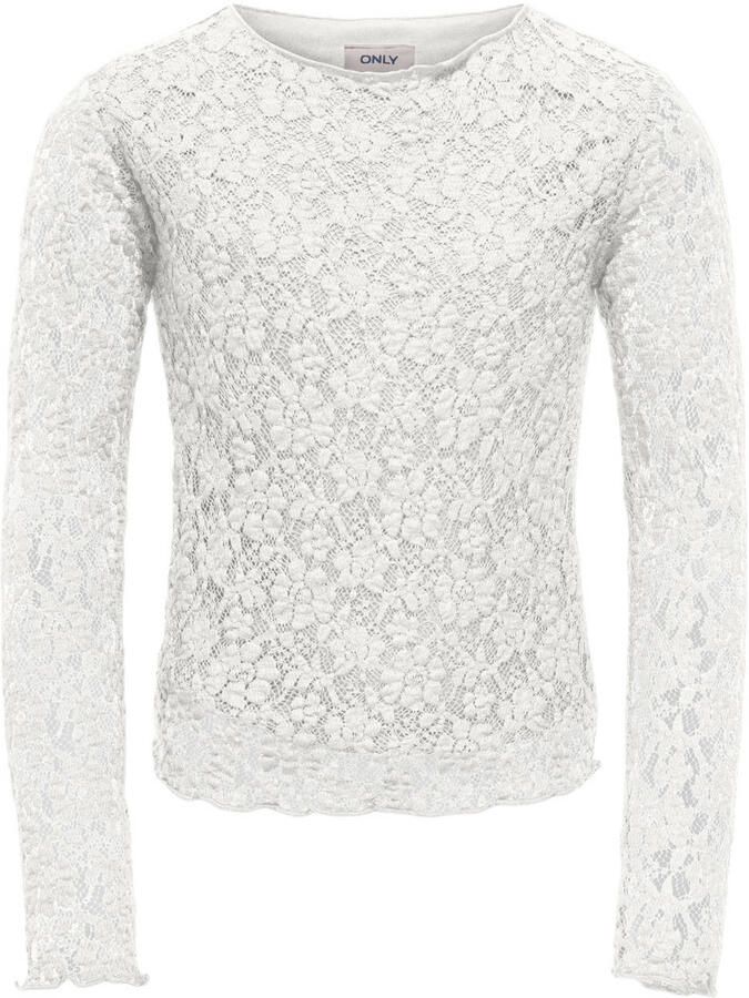 ONLY KIDS GIRL semi-transparante longsleeve wit