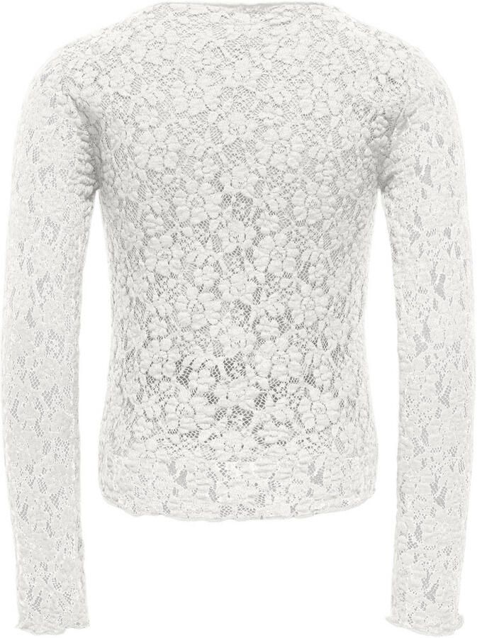 ONLY KIDS GIRL semi-transparante longsleeve wit
