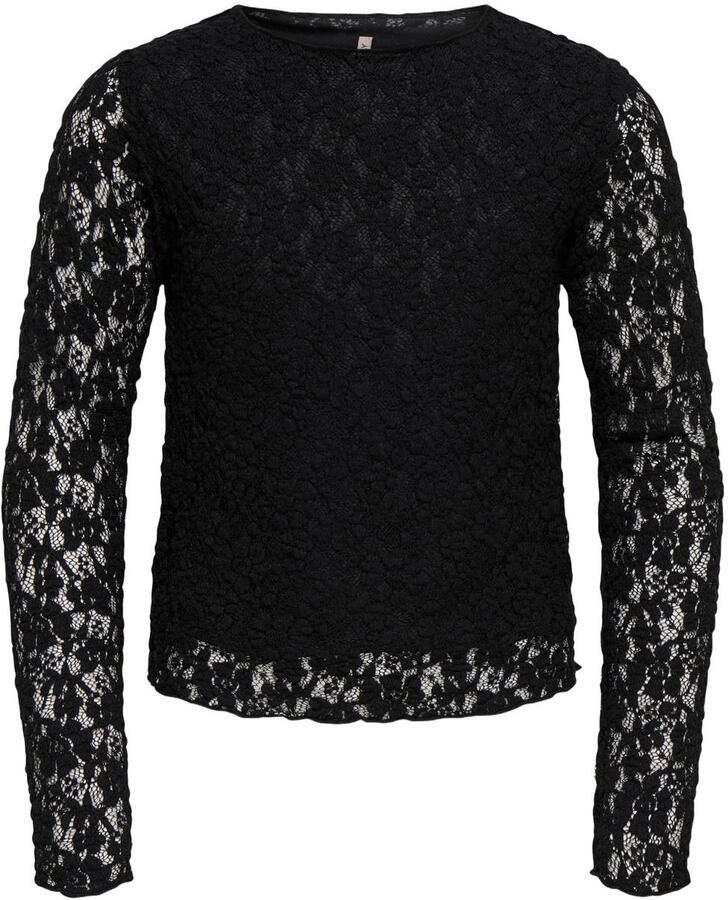 ONLY KIDS GIRL semi-transparante longsleeve zwart