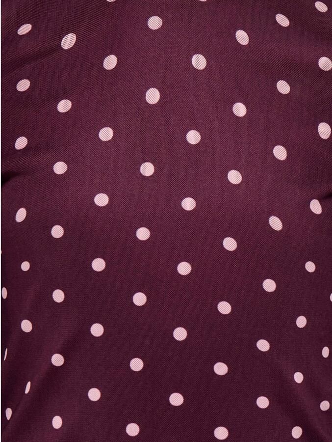 ONLY KIDS GIRL semi-transparante top met col en stippen paars