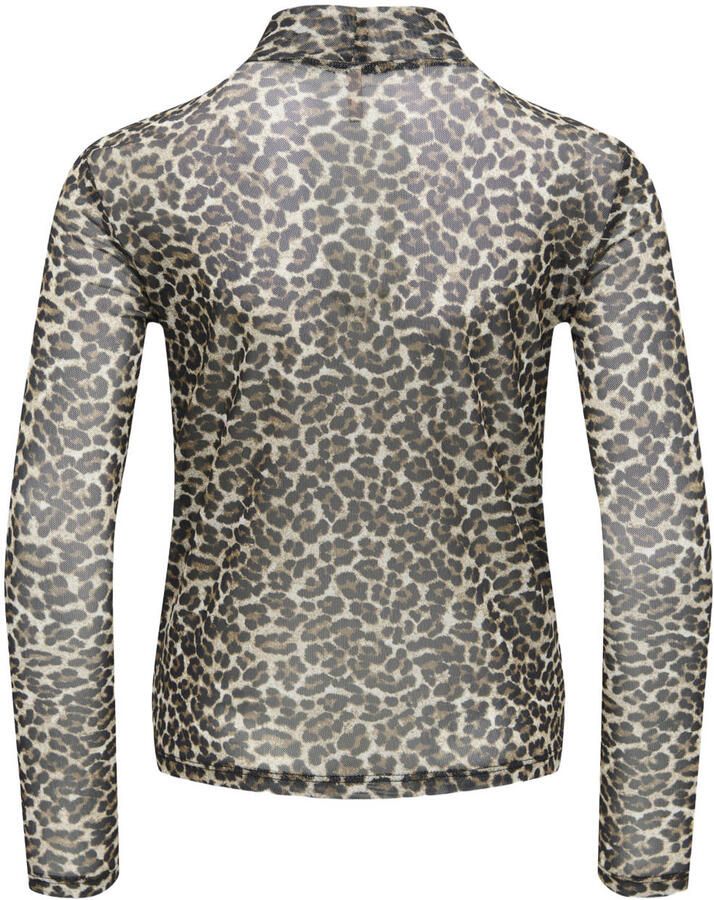 ONLY KIDS GIRL semi-transparante top met panterprint beige - Foto 2