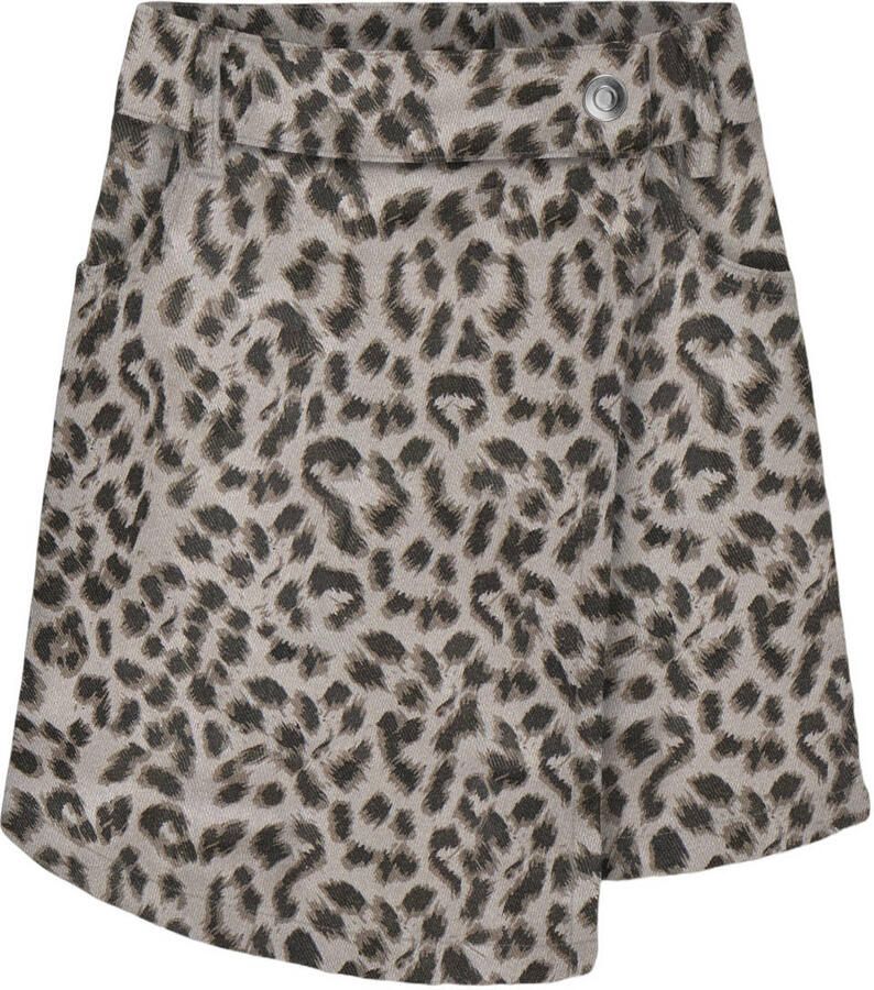 ONLY KIDS GIRL skort met panterprint beige