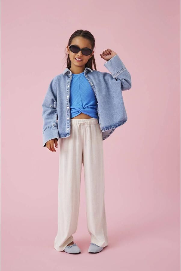 ONLY KIDS GIRL straight casual broek ecru