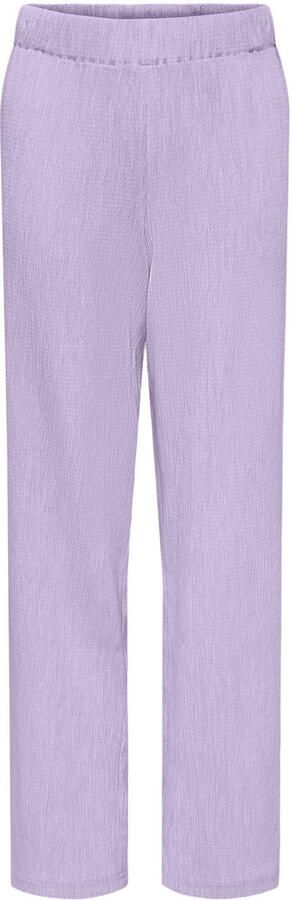 ONLY KIDS GIRL straight casual broek met textuur lila