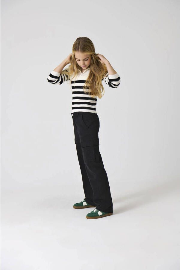 ONLY KIDS GIRL straight fit cargobroek KOGYARROW-VOX zwart
