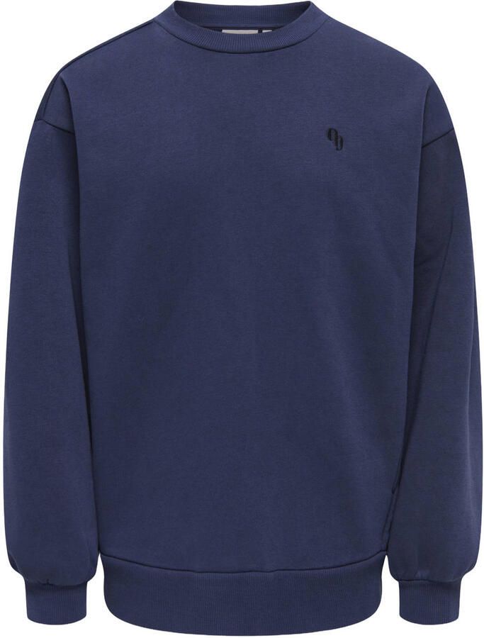 ONLY KIDS GIRL sweater donkerblauw Effen