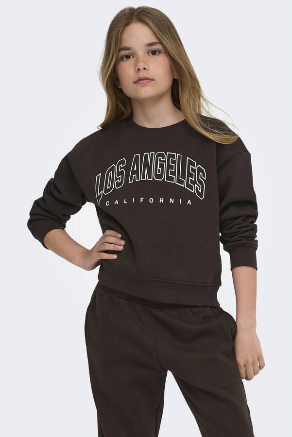 ONLY KIDS GIRL sweater donkerbruin