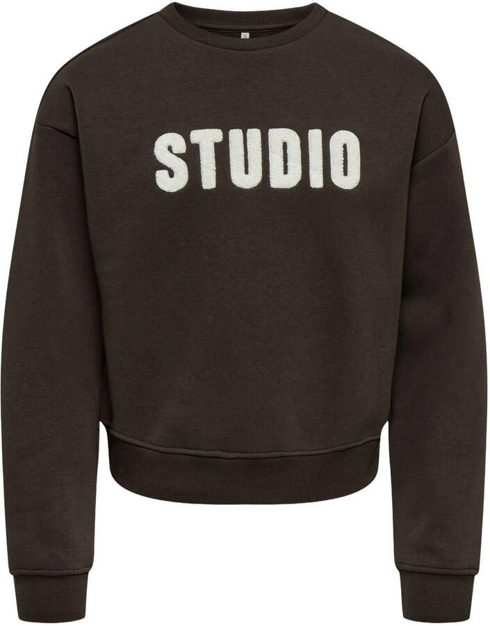 ONLY KIDS GIRL sweater donkerbruin