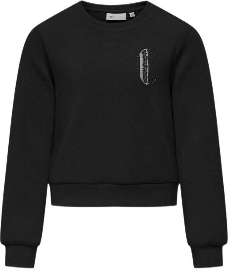 ONLY KIDS GIRL sweater KOGMAYRA met backprint zwart