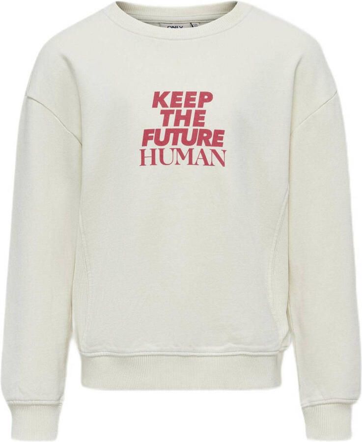 ONLY KIDS GIRL sweater KOGNELLY met backprint ecru
