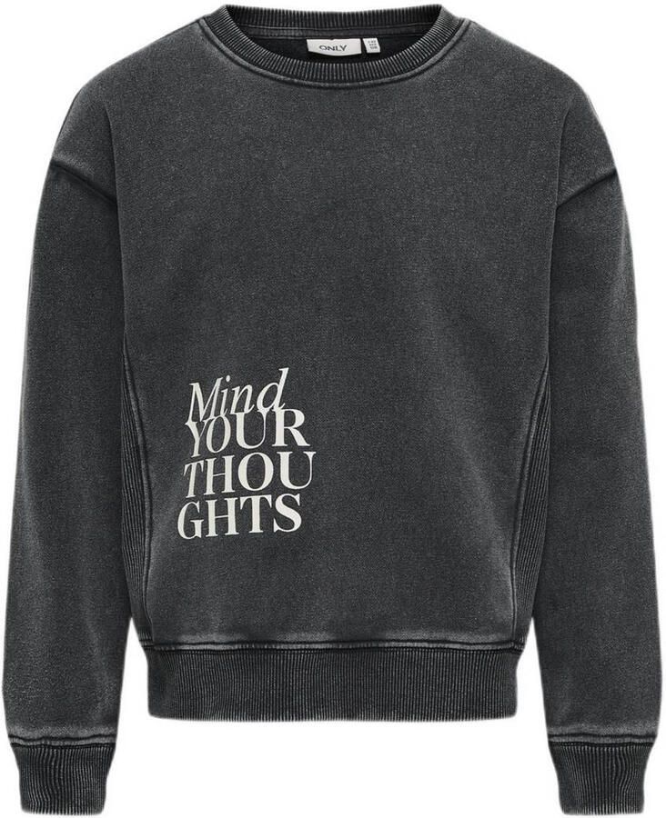 ONLY KIDS GIRL sweater KOGNELLY met backprint zwart